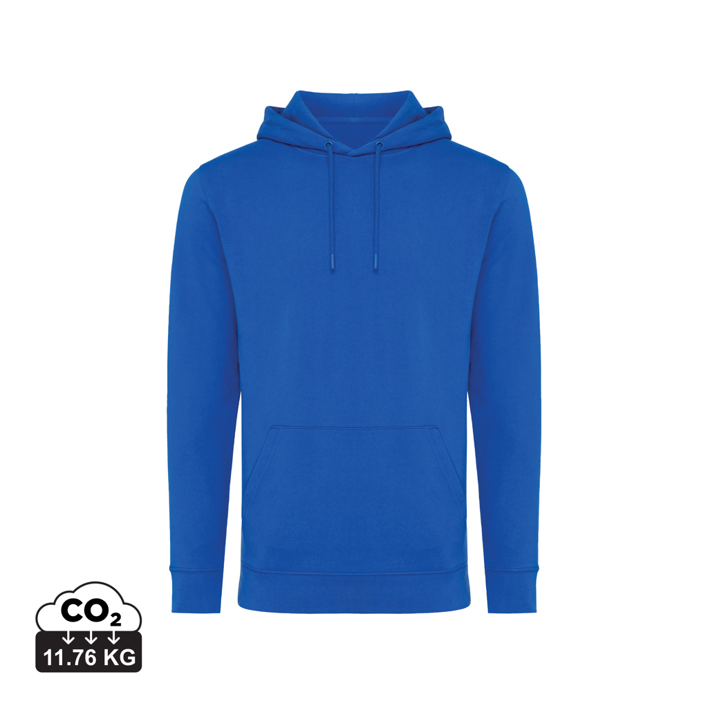 Sweat capuche unisexe publicitaire coton recyclé 340g Iqoniq Jasper Bleu royal